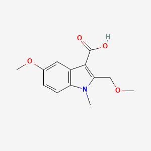 molecular formula C13H15NO4 B13230826 5-Methoxy-2-(methoxymethyl)-1-methyl-1H-indole-3-carboxylic acid 