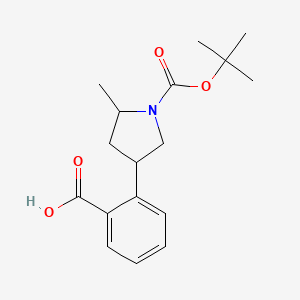 molecular formula C17H23NO4 B13230858 2-{1-[(Tert-butoxy)carbonyl]-5-methylpyrrolidin-3-yl}benzoic acid 
