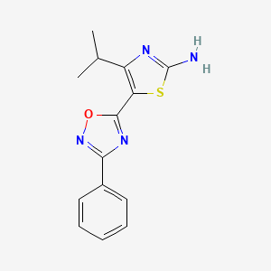 4-Isopropyl-5-(3-phenyl-1,2,4-oxadiazol-5-yl)-1,3-thiazol-2-amine