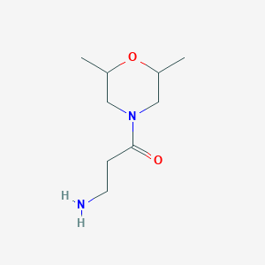 molecular formula C9H18N2O2 B13230884 3-Amino-1-(2,6-dimethylmorpholin-4-yl)propan-1-one 