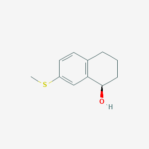molecular formula C11H14OS B13230928 (1R)-7-(Methylsulfanyl)-1,2,3,4-tetrahydronaphthalen-1-ol 