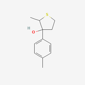 molecular formula C12H16OS B13230929 2-Methyl-3-(4-methylphenyl)thiolan-3-ol 