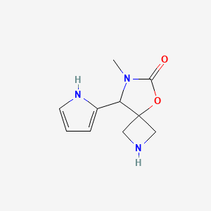 molecular formula C10H13N3O2 B13230965 7-Methyl-8-(1H-pyrrol-2-yl)-5-oxa-2,7-diazaspiro[3.4]octan-6-one 