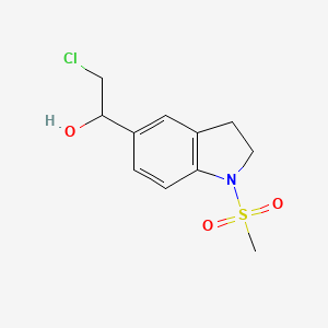 molecular formula C11H14ClNO3S B13230972 2-chloro-1-(1-methanesulfonyl-2,3-dihydro-1H-indol-5-yl)ethan-1-ol CAS No. 1955522-97-0
