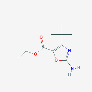 molecular formula C10H16N2O3 B13230997 Ethyl 2-amino-4-tert-butyl-1,3-oxazole-5-carboxylate 