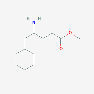 molecular formula C12H23NO2 B13231044 Methyl 4-amino-5-cyclohexylpentanoate 