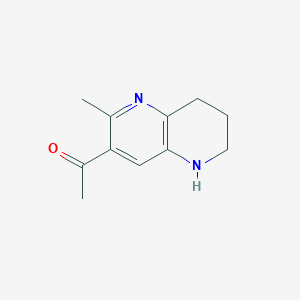 molecular formula C11H14N2O B13231075 1-(2-Methyl-5,6,7,8-tetrahydro-1,5-naphthyridin-3-yl)ethan-1-one 
