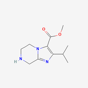 molecular formula C11H17N3O2 B13231082 Methyl 2-(propan-2-yl)-5H,6H,7H,8H-imidazo[1,2-a]pyrazine-3-carboxylate 