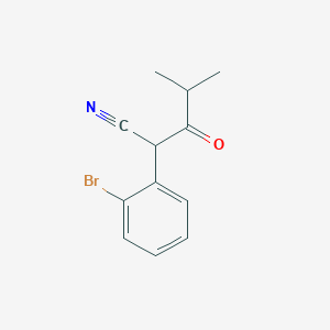 molecular formula C12H12BrNO B13231092 2-(2-Bromophenyl)-4-methyl-3-oxopentanenitrile 