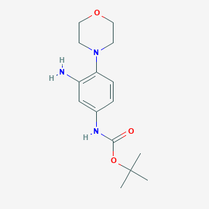 molecular formula C15H23N3O3 B13231110 tert-Butyl N-[3-amino-4-(morpholin-4-yl)phenyl]carbamate 