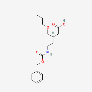 molecular formula C18H27NO5 B13231129 5-{[(Benzyloxy)carbonyl]amino}-3-(butoxymethyl)pentanoic acid 
