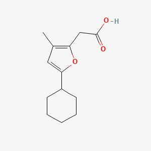 molecular formula C13H18O3 B13231140 2-(5-Cyclohexyl-3-methylfuran-2-yl)acetic acid 