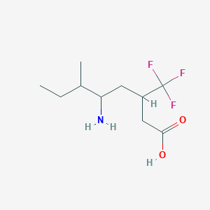 molecular formula C10H18F3NO2 B13231152 5-Amino-6-methyl-3-(trifluoromethyl)octanoic acid 