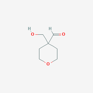 molecular formula C7H12O3 B13231168 4-(Hydroxymethyl)oxane-4-carbaldehyde 