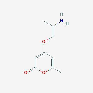 molecular formula C9H13NO3 B13231198 4-(2-Aminopropoxy)-6-methyl-2H-pyran-2-one 