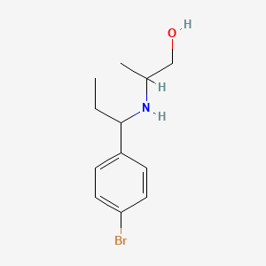 molecular formula C12H18BrNO B13231201 2-{[1-(4-Bromophenyl)propyl]amino}propan-1-ol 