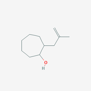 molecular formula C11H20O B13231229 2-(2-Methylprop-2-en-1-yl)cycloheptan-1-ol 