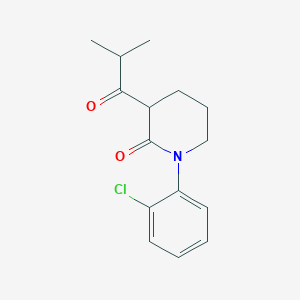 molecular formula C15H18ClNO2 B13231254 1-(2-Chlorophenyl)-3-(2-methylpropanoyl)piperidin-2-one 
