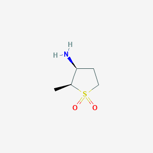 molecular formula C5H11NO2S B13231269 (2S,3S)-3-Amino-2-methyl-1lambda6-thiolane-1,1-dione 