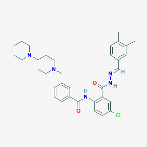 (E)-3-([1,4'-Bipiperidin]-1'-ylmethyl)-N-(4-chloro-2-(2-(3,4-dimethylbenzylidene)hydrazinecarbonyl)phenyl)benzamide