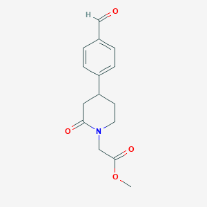 molecular formula C15H17NO4 B13231346 Methyl 2-[4-(4-formylphenyl)-2-oxopiperidin-1-yl]acetate 