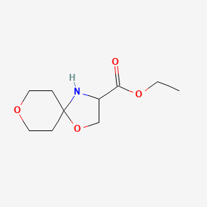 molecular formula C10H17NO4 B13231476 Ethyl 1,8-dioxa-4-azaspiro[4.5]decane-3-carboxylate 
