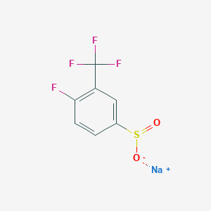 molecular formula C7H3F4NaO2S B13231508 Sodium 4-fluoro-3-(trifluoromethyl)benzene-1-sulfinate 