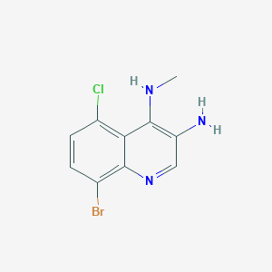 molecular formula C10H9BrClN3 B13231572 8-Bromo-5-chloro-N4-methylquinoline-3,4-diamine 