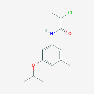 molecular formula C13H18ClNO2 B13231614 2-Chloro-N-[3-methyl-5-(propan-2-yloxy)phenyl]propanamide 