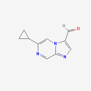 molecular formula C10H9N3O B13231620 6-Cyclopropylimidazo[1,2-a]pyrazine-3-carbaldehyde 