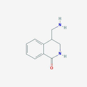 molecular formula C10H12N2O B13231625 4-(Aminomethyl)-1,2,3,4-tetrahydroisoquinolin-1-one 