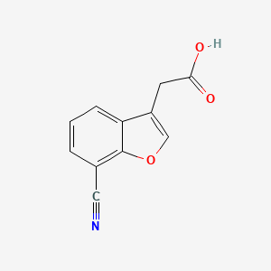 molecular formula C11H7NO3 B13231633 2-(7-Cyano-1-benzofuran-3-yl)acetic acid 