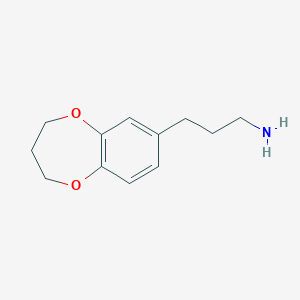 molecular formula C12H17NO2 B13231638 3-(3,4-dihydro-2H-1,5-benzodioxepin-7-yl)propan-1-amine 