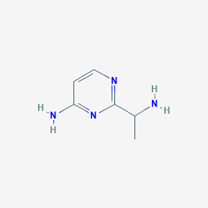molecular formula C6H10N4 B13231648 2-(1-Aminoethyl)pyrimidin-4-amine 