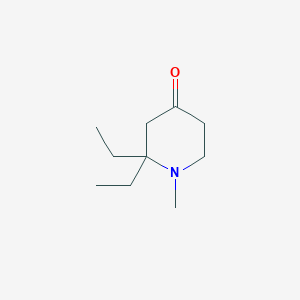 molecular formula C10H19NO B13231696 2,2-Diethyl-1-methylpiperidin-4-one 