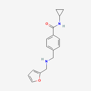 molecular formula C16H18N2O2 B13231698 N-Cyclopropyl-4-{[(furan-2-ylmethyl)amino]methyl}benzamide 