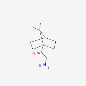 molecular formula C11H19NO B13231727 2-Amino-1-{7,7-dimethylbicyclo[2.2.1]heptan-1-yl}ethan-1-one 