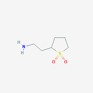 molecular formula C6H13NO2S B13231787 2-(2-Aminoethyl)-1lambda6-thiolane-1,1-dione 
