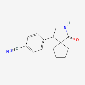 molecular formula C15H16N2O B13231809 4-{1-Oxo-2-azaspiro[4.4]nonan-4-yl}benzonitrile 