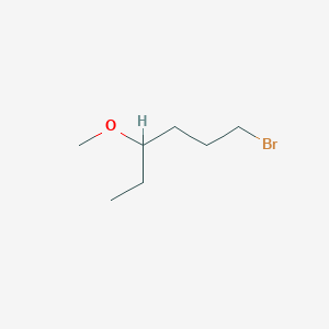 molecular formula C7H15BrO B13231829 1-Bromo-4-methoxyhexane 