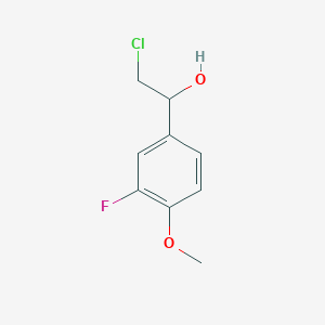 molecular formula C9H10ClFO2 B13231869 2-Chloro-1-(3-fluoro-4-methoxyphenyl)ethan-1-ol 