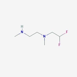 molecular formula C6H14F2N2 B13231872 {2-[(2,2-Difluoroethyl)(methyl)amino]ethyl}(methyl)amine 