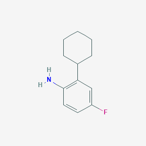 molecular formula C12H16FN B13231885 2-Cyclohexyl-4-fluoroaniline 