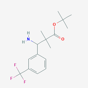 molecular formula C16H22F3NO2 B13231895 tert-Butyl 3-amino-2,2-dimethyl-3-[3-(trifluoromethyl)phenyl]propanoate 