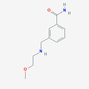 molecular formula C11H16N2O2 B13231916 3-{[(2-Methoxyethyl)amino]methyl}benzamide 