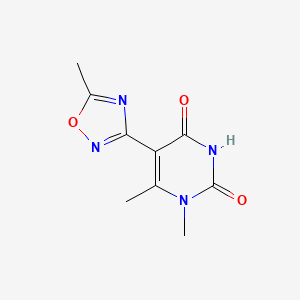 molecular formula C9H10N4O3 B13231923 1,6-Dimethyl-5-(5-methyl-1,2,4-oxadiazol-3-yl)-1,2,3,4-tetrahydropyrimidine-2,4-dione 