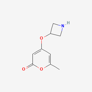 molecular formula C9H11NO3 B13232029 4-(azetidin-3-yloxy)-6-methyl-2H-pyran-2-one 