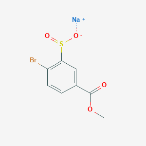 molecular formula C8H6BrNaO4S B13232041 Sodium 2-bromo-5-(methoxycarbonyl)benzene-1-sulfinate 