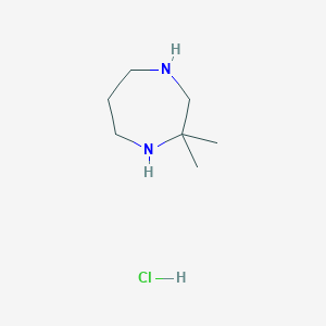 molecular formula C7H17ClN2 B13232055 2,2-Dimethyl-1,4-diazepane hydrochloride 