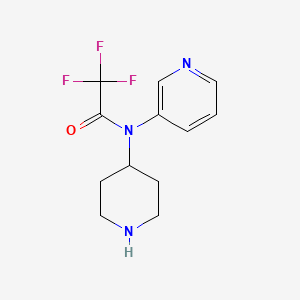 molecular formula C12H14F3N3O B13232058 2,2,2-trifluoro-N-(piperidin-4-yl)-N-(pyridin-3-yl)acetamide 